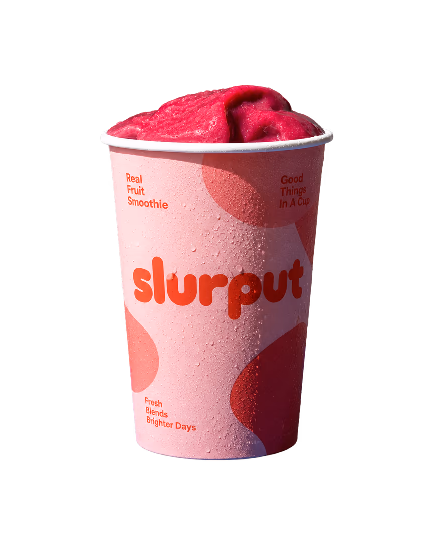 A Slurput smoothie cup filled to the brim